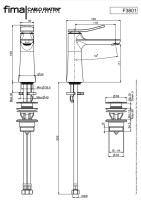 MEDIDAS MONOMANDO LAVABO FLO FIMA CARLO FRATTINI